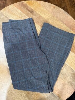 Y2K ANTONIO MELANI Gray Plaid Pants with Blue Windowpane- wide leg